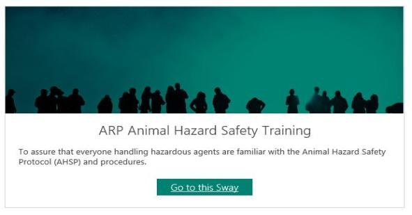 ARP Animal Hazard Safety Training - To assure that everyone handling hazardous agents are familiar with the Animal Hazard Safety Protocol (AHSP) and procedures.JPG